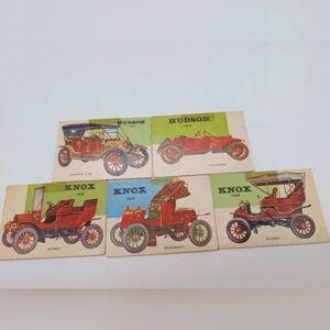 1954 Topps Card Set Of 5 Early 1900s Knox And Hudson Surrey Runabout Touring +